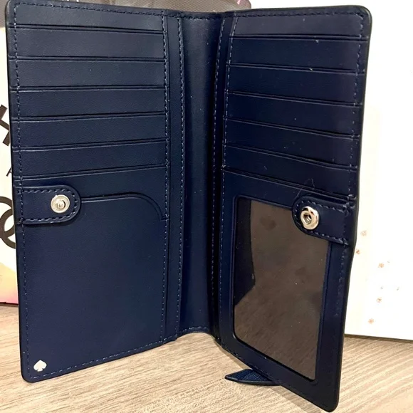 Kate Spade White Wallet with Yellow and Blue Accents - Picture 4 of 5